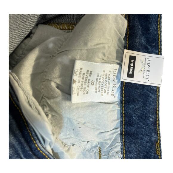 Judy Blue Women’s Relaxed Fit Jeans Size 32 Mid Rise Dark Wash NWT - Picture 5 of 10